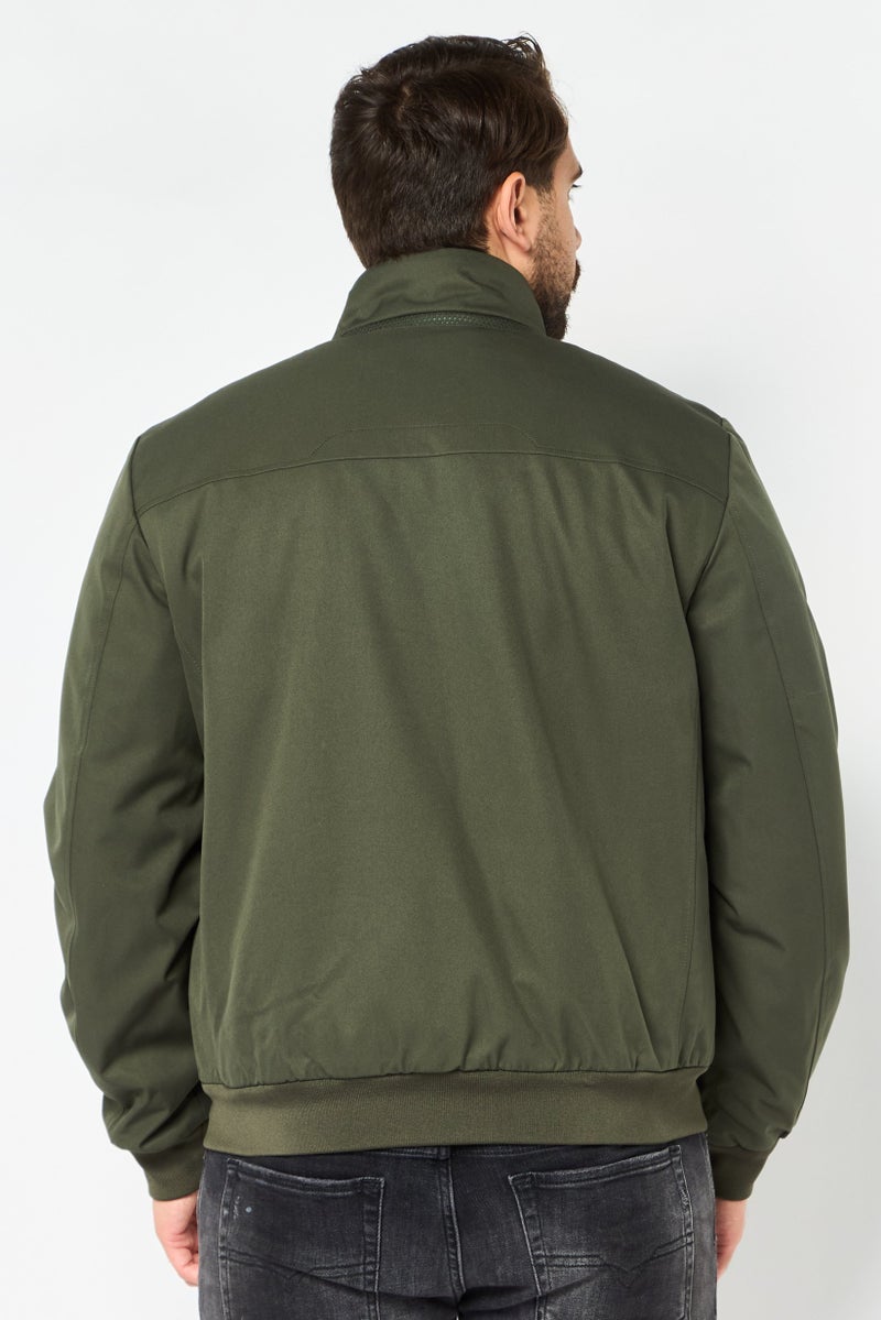 GEOX Men Plain Bomber Jacket, Green - Image 4